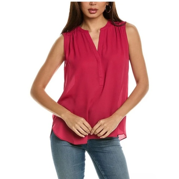 NYDJ Tops - NYDJ | Womens Perfect Blouse. Hot Pink. Sleeveless. Vneck. Size XL. NWT